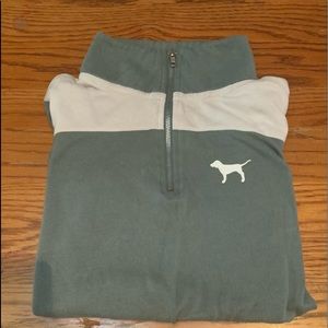 Women’s size S/P green & white sweatshirt.